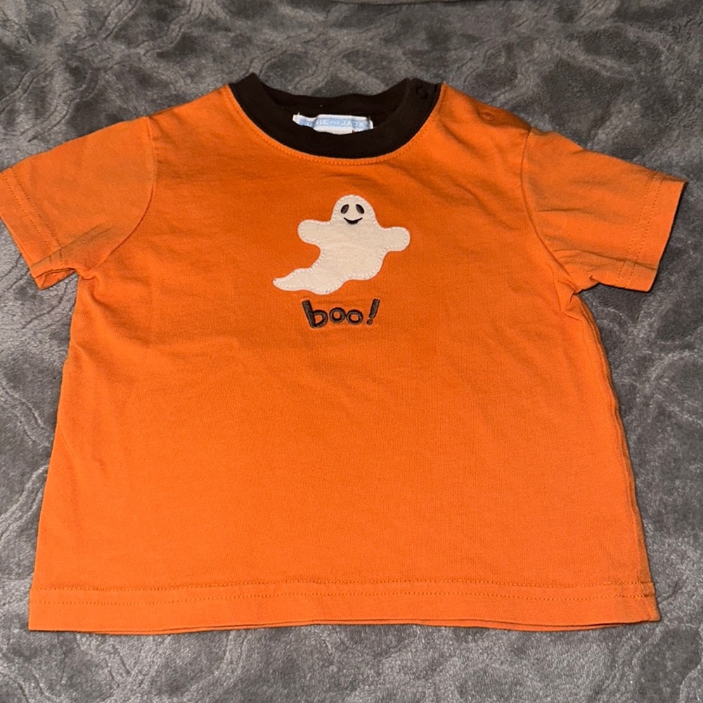 Janie and Jack Halloween Ghost and Boo Shirt size 3/6m